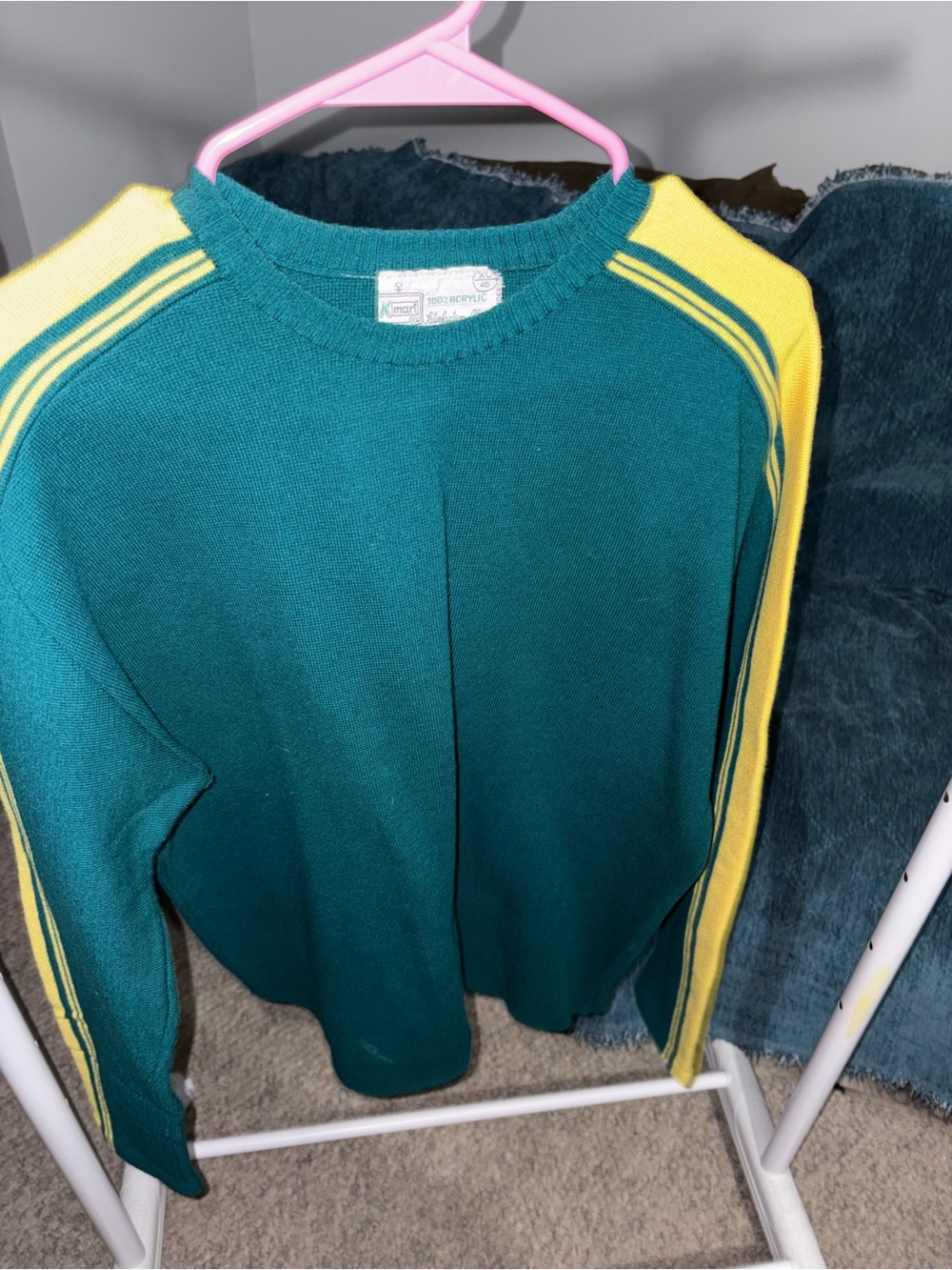 Green and yellow sweater